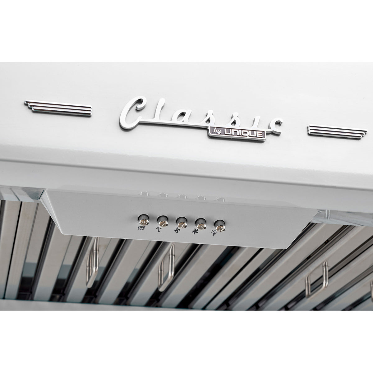 Hotte sous armoire Classic Rétro avec éclairage à DEL, 30 po, 700 pi³/min, Marshmallow White