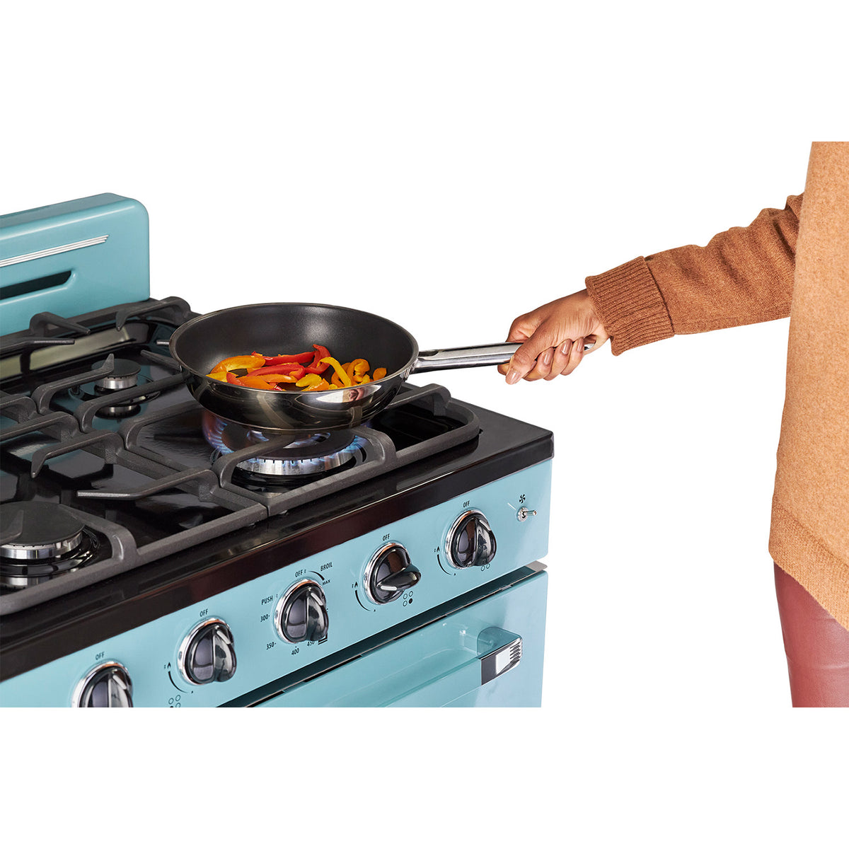 Classic Retro 30 -inch Free-Standing Gas Range with Convection Oven in Ocean Mist Turquoise