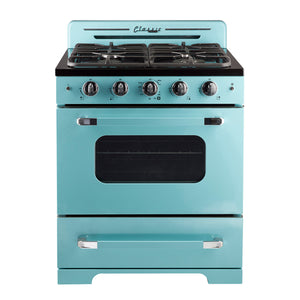 Classic Retro 30 -inch Free-Standing Gas Range with Convection Oven in Ocean Mist Turquoise