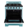 Classic Retro 30 -inch Free-Standing Gas Range with Convection Oven in Ocean Mist Turquoise