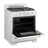 Classic Retro 30 -inch Free-Standing Gas Range with Convection Oven in Marshmallow White