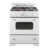 Classic Retro 30 -inch Free-Standing Gas Range with Convection Oven in Marshmallow White