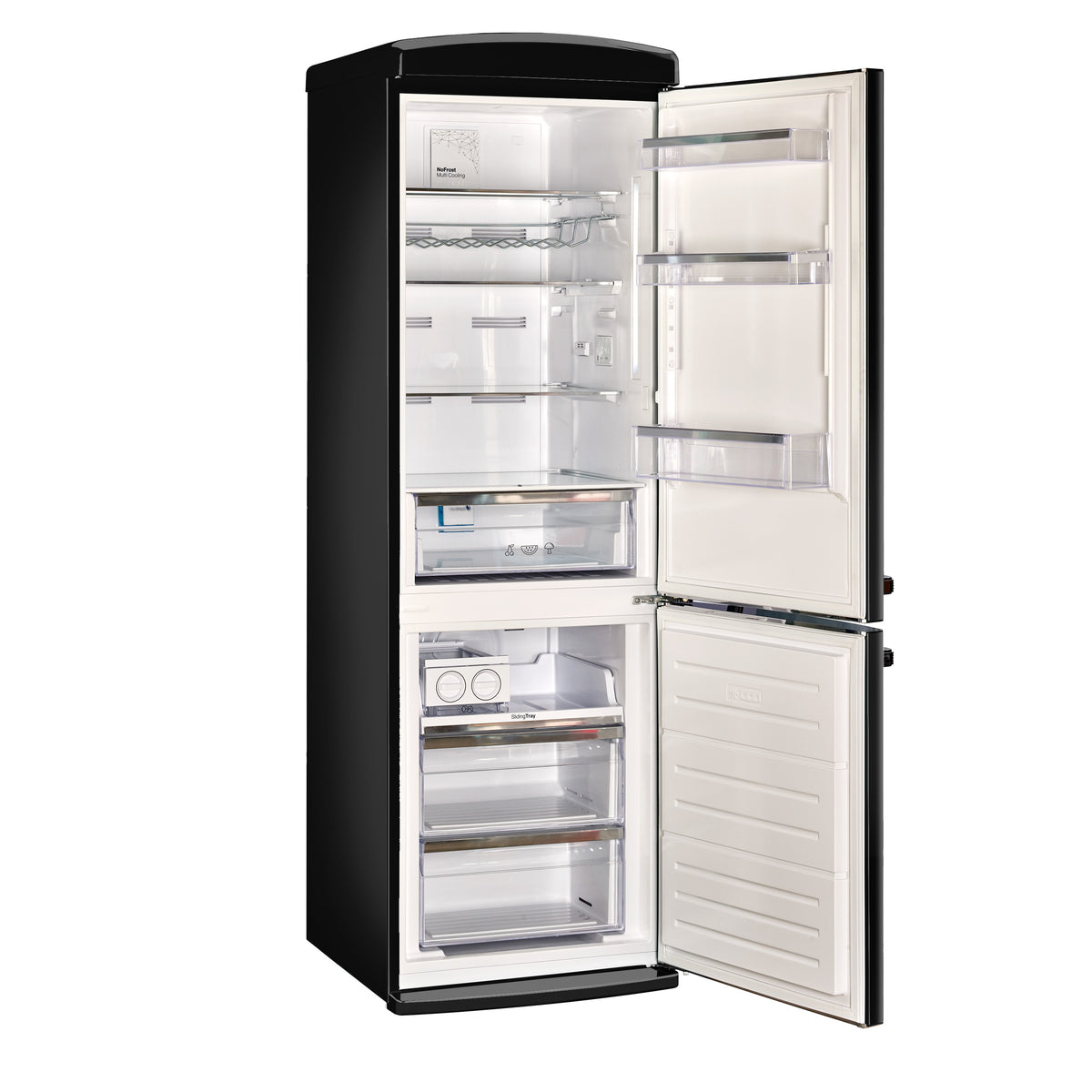 Classic Retro 12 cu. ft. Bottom Freezer Refrigerator in Midnight Black