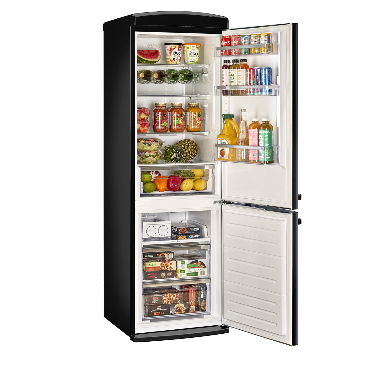 Classic Retro 12 cu. ft. Bottom Freezer Refrigerator in Midnight Black