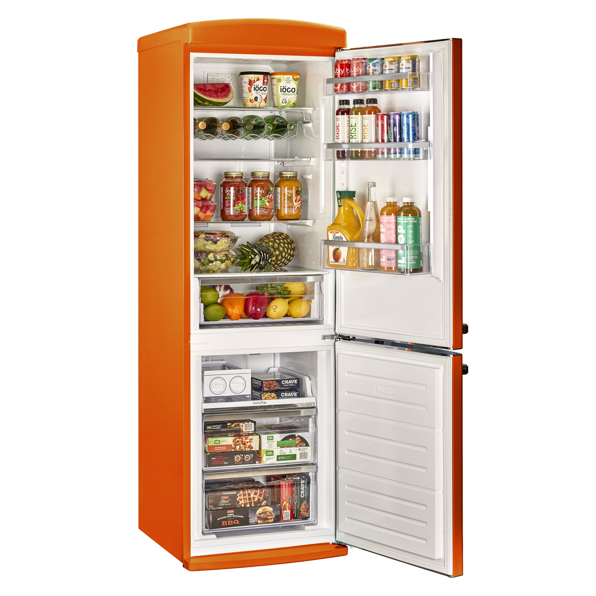 Classic Retro 12 cu. ft. Bottom Freezer Refrigerator in Creamsicle Orange