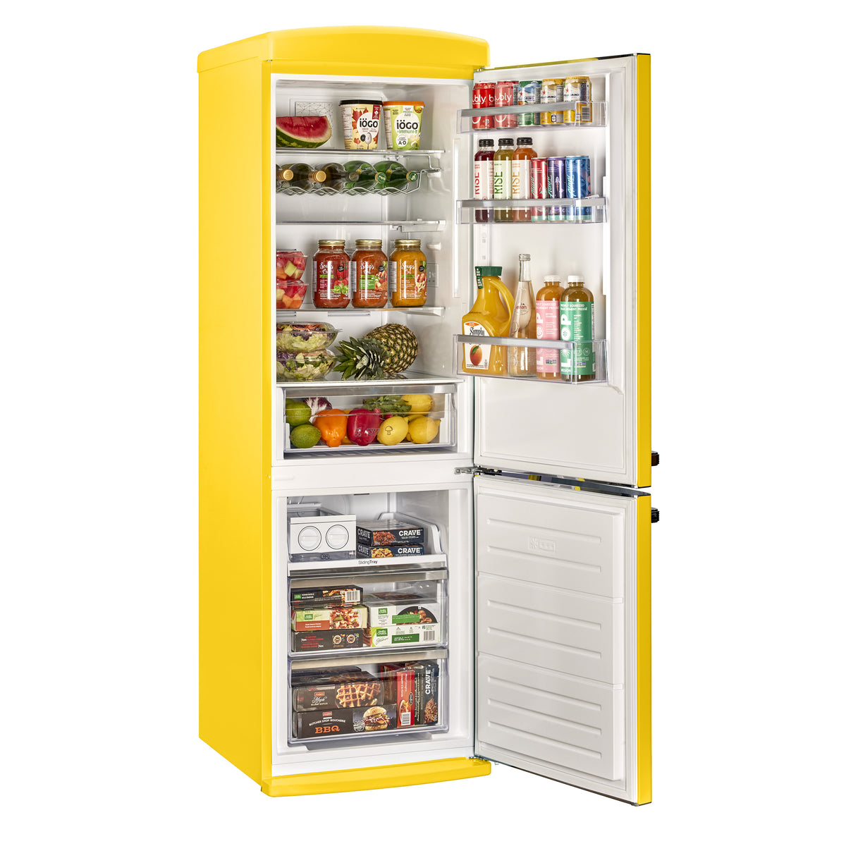 Classic Retro 12 cu. ft. Bottom Freezer Refrigerator in Canary Yellow