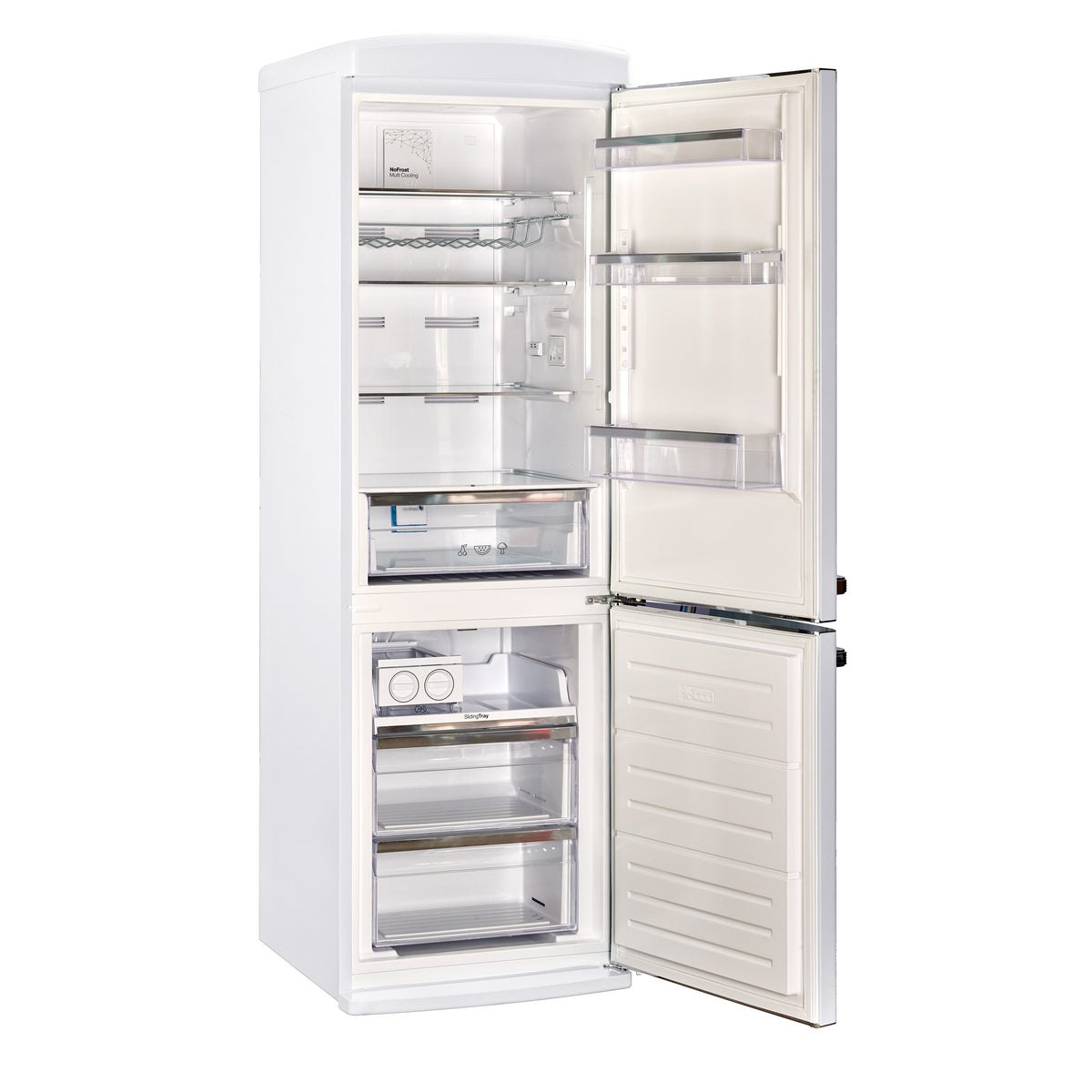 Réfrigérateur à congélateur inférieur sans givre ENERGY STAR Classic Rétro, 24 po, 11,7 pi3, blanc