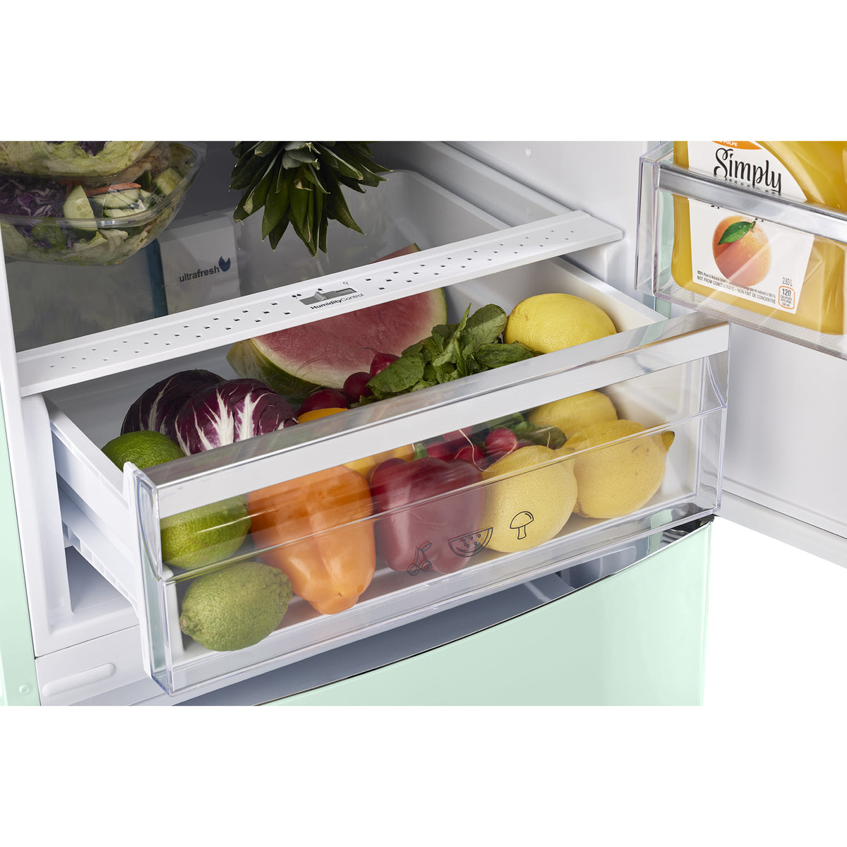 Classic Retro 12 cu. ft.  Bottom Freezer Refrigerator in Summer Mint Green