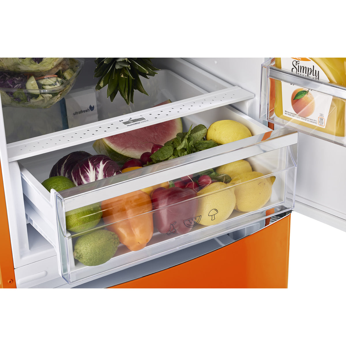 Classic Retro 12 cu. ft. Bottom Freezer Refrigerator in Creamsicle Orange