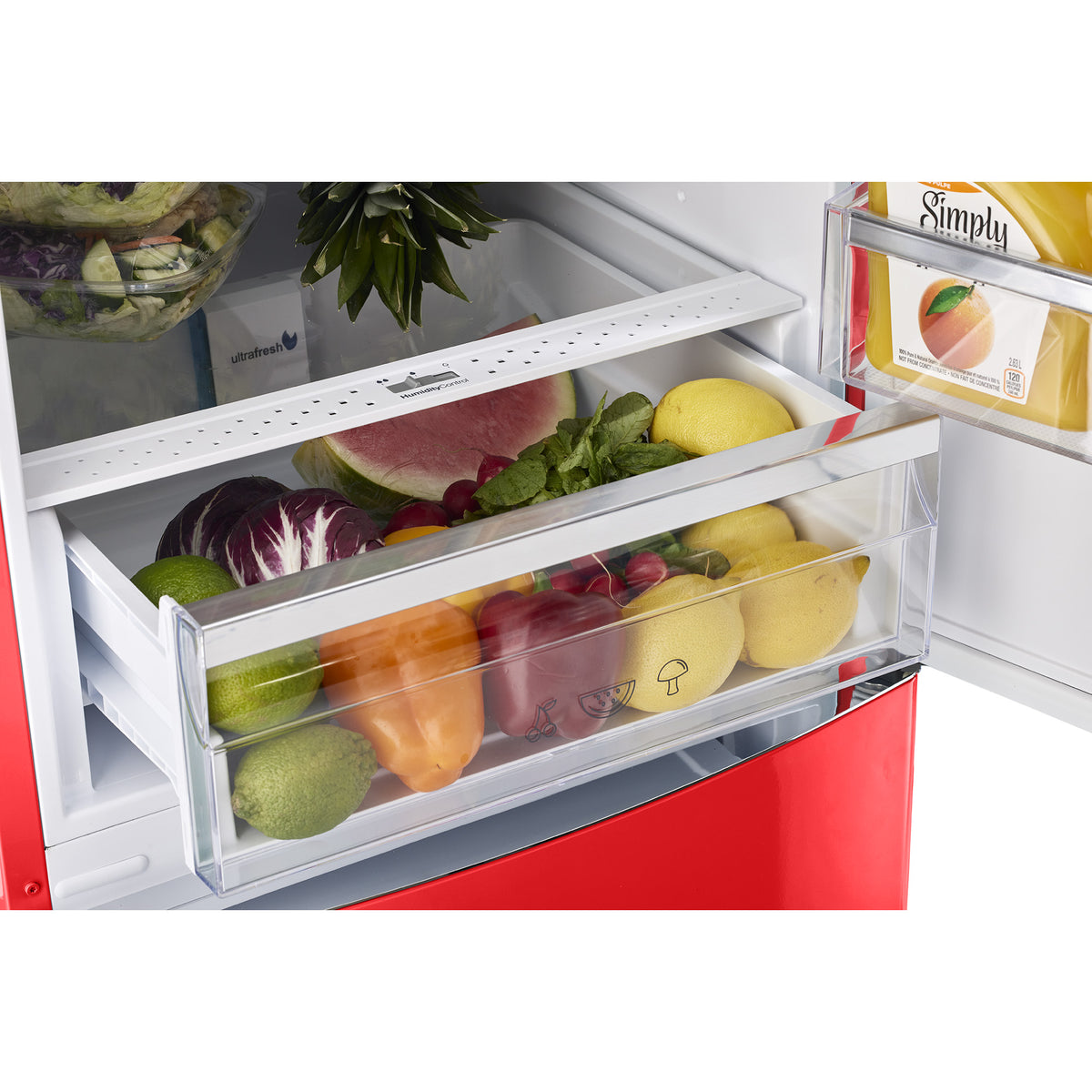 Classic Retro 12 cu. ft. Bottom Freezer Refrigerator in Candy Apple Red