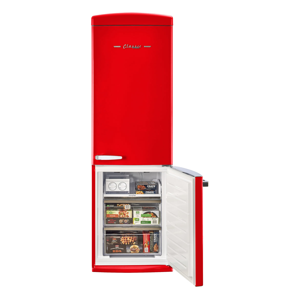 Classic Retro 12 cu. ft. Bottom Freezer Refrigerator in Candy Apple Red