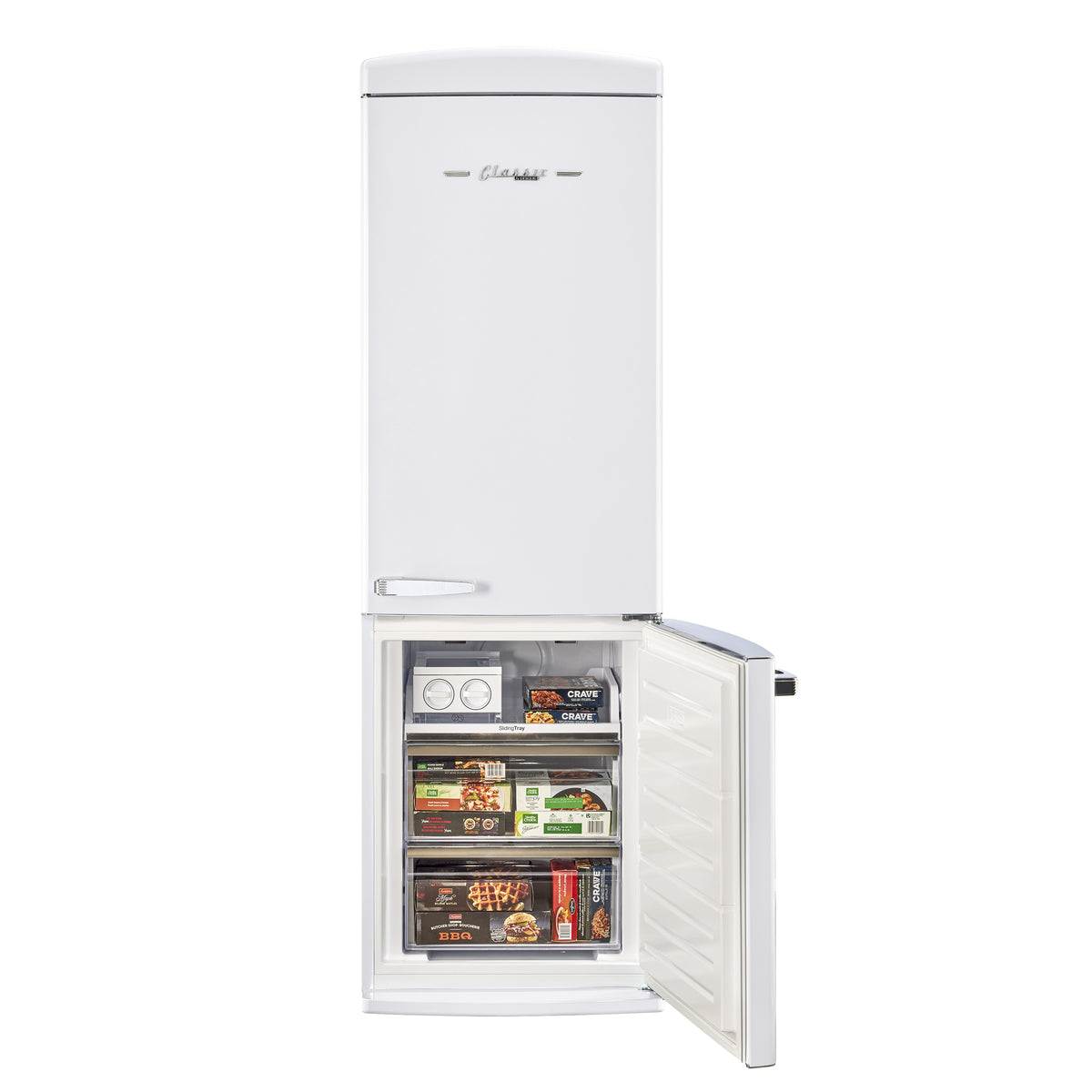 Réfrigérateur à congélateur inférieur sans givre ENERGY STAR Classic Rétro, 24 po, 11,7 pi3, blanc