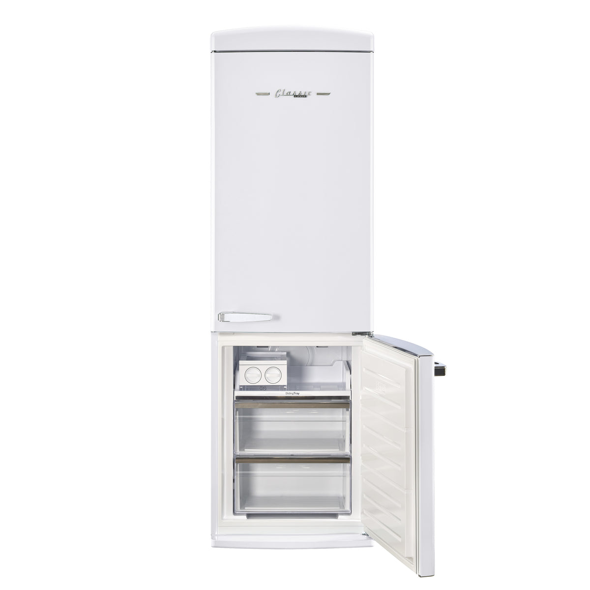 Réfrigérateur à congélateur inférieur sans givre ENERGY STAR Classic Rétro, 24 po, 11,7 pi3, blanc