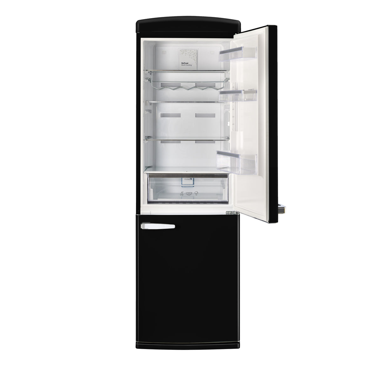 Classic Retro 12 cu. ft. Bottom Freezer Refrigerator in Midnight Black