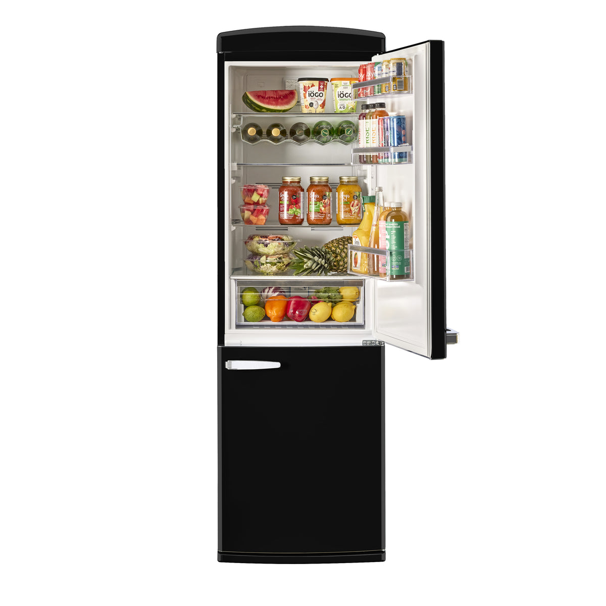 Classic Retro 12 cu. ft. Bottom Freezer Refrigerator in Midnight Black