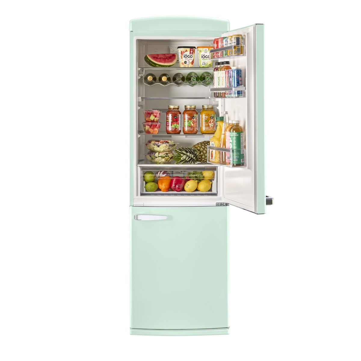 Classic Retro 12 cu. ft.  Bottom Freezer Refrigerator in Summer Mint Green