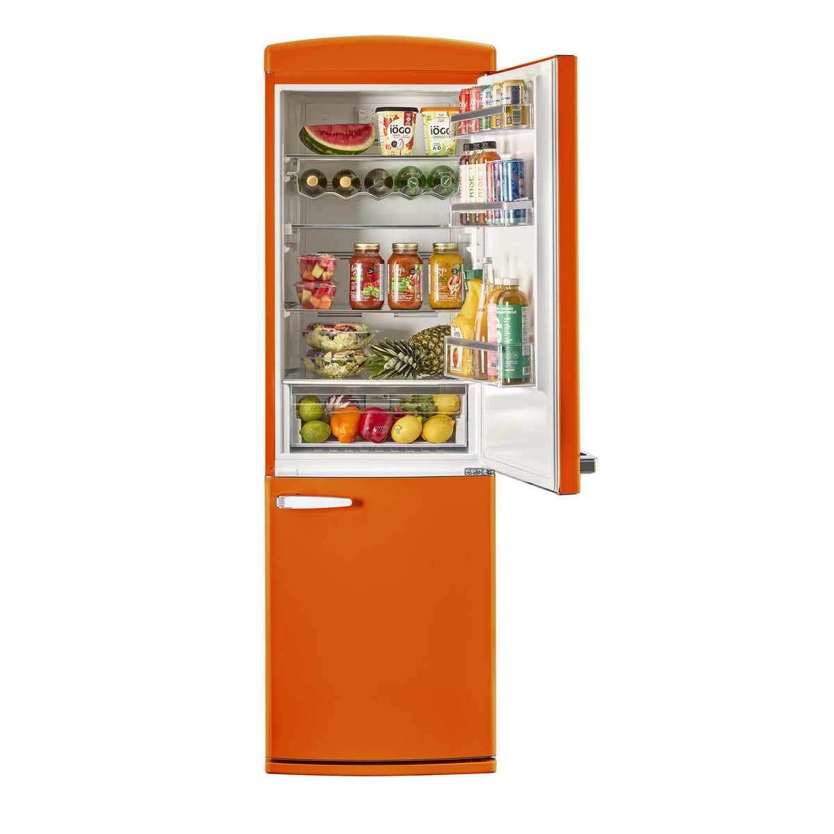 Classic Retro 12 cu. ft. Bottom Freezer Refrigerator in Creamsicle Orange