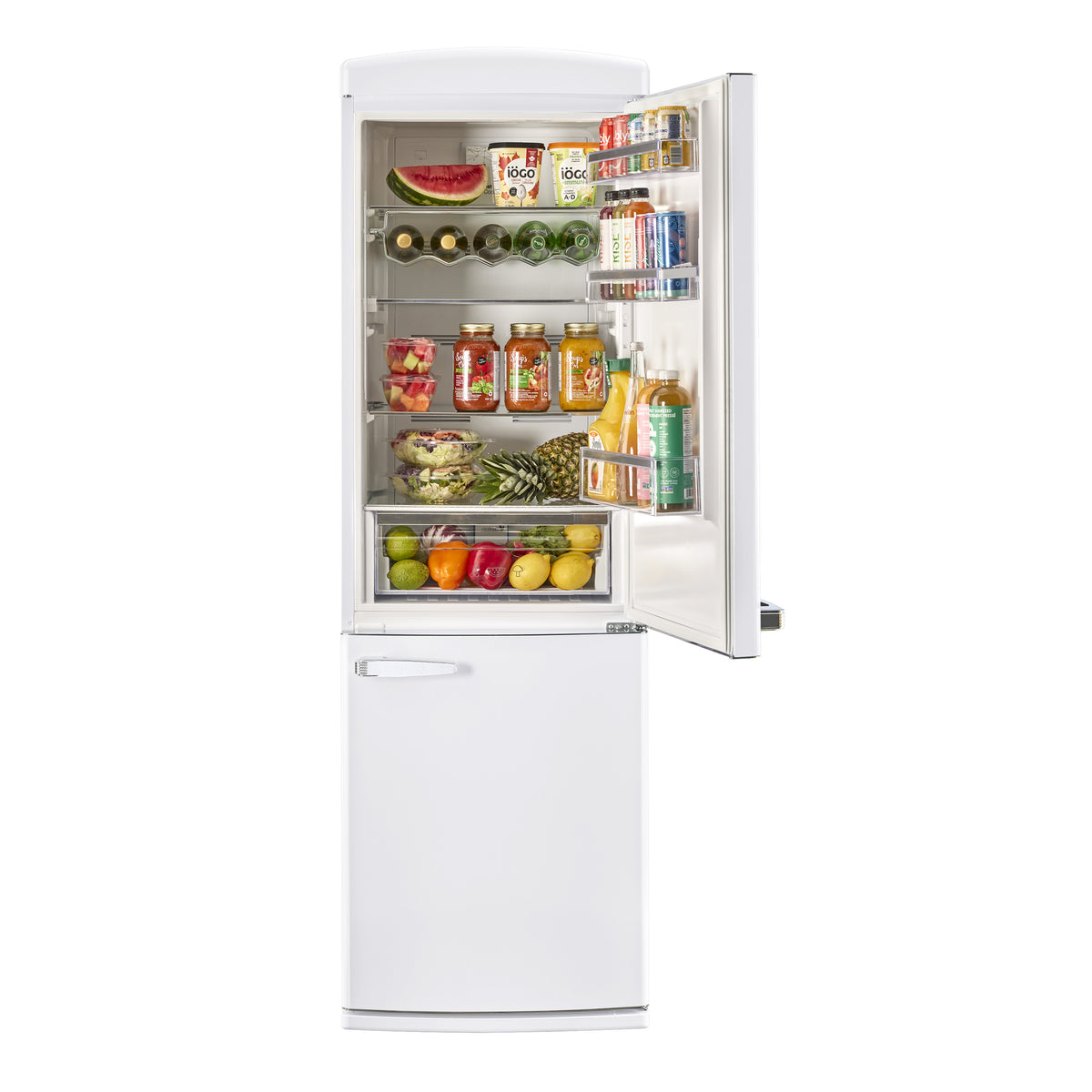 Réfrigérateur à congélateur inférieur sans givre ENERGY STAR Classic Rétro, 24 po, 11,7 pi3, blanc
