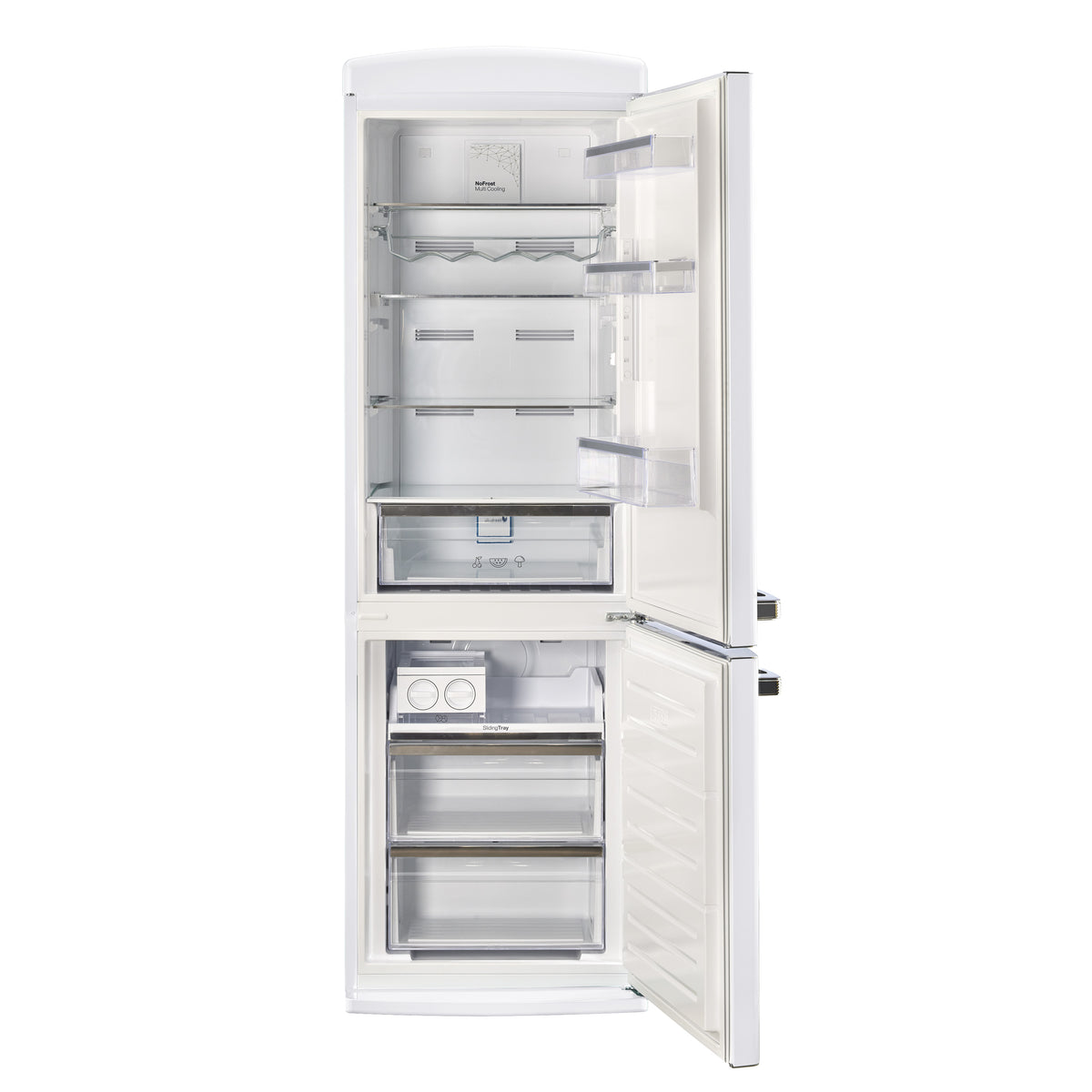 Réfrigérateur à congélateur inférieur sans givre ENERGY STAR Classic Rétro, 24 po, 11,7 pi3, blanc