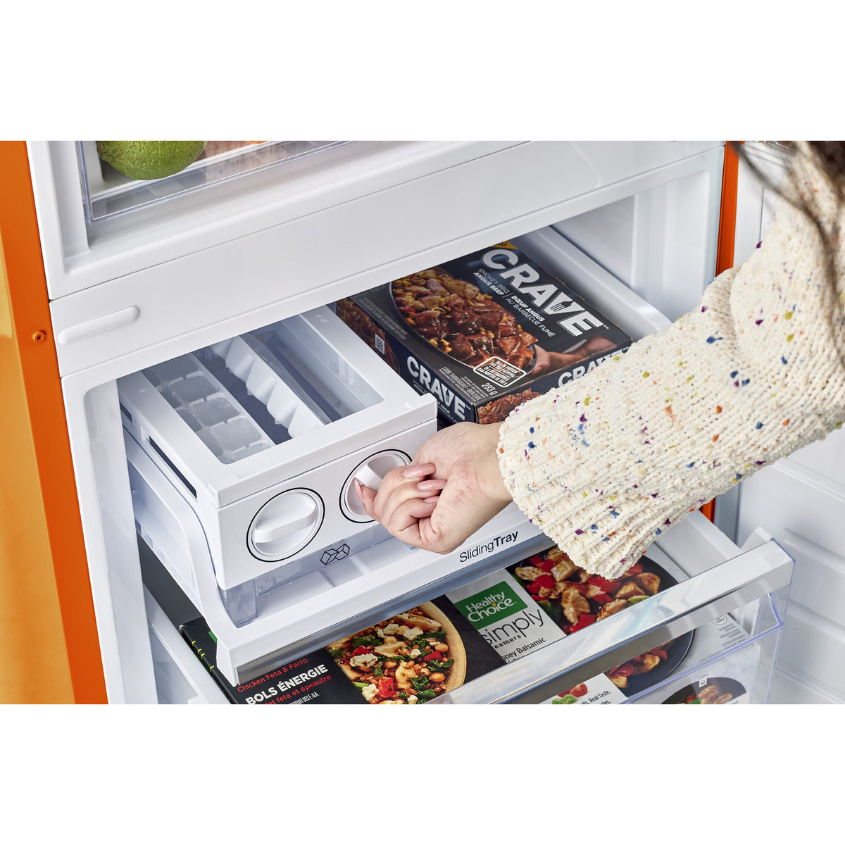 Classic Retro 12 cu. ft. Bottom Freezer Refrigerator in Creamsicle Orange