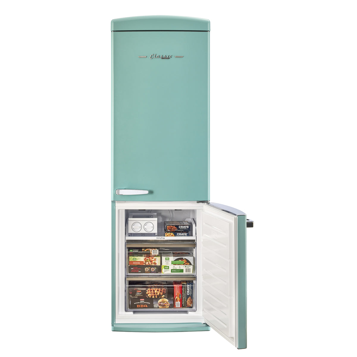 Réfrigérateur à congélateur inférieur sans givre ENERGY STAR Classic Rétro, 24 po, 11,7 pi3, turquoise