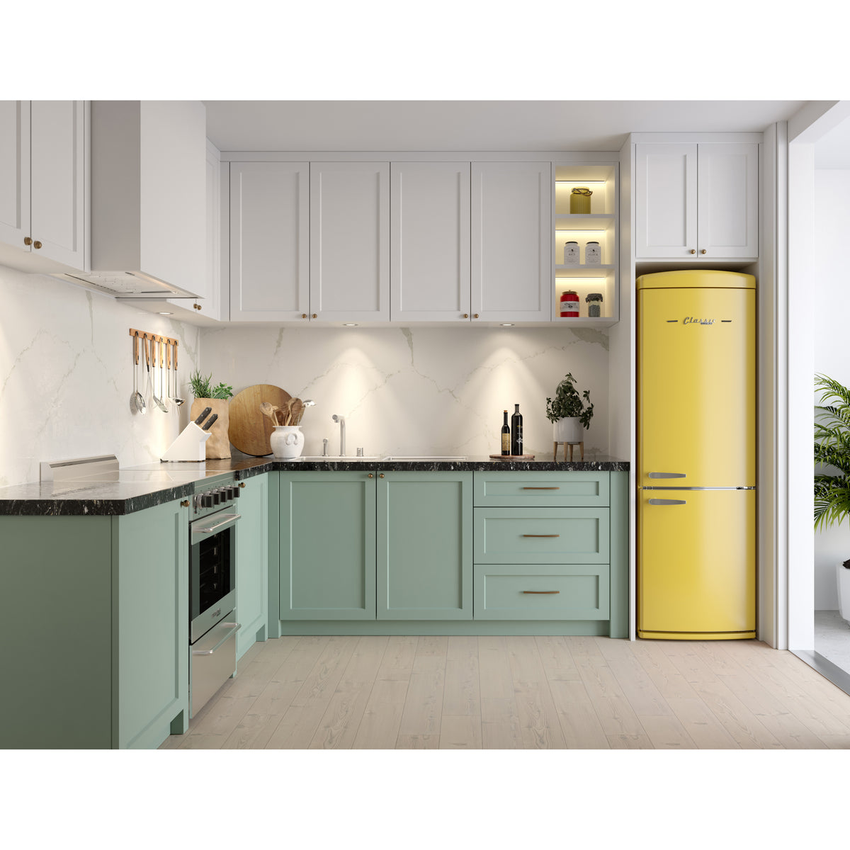 Classic Retro 12 cu. ft. Bottom Freezer Refrigerator in Canary Yellow