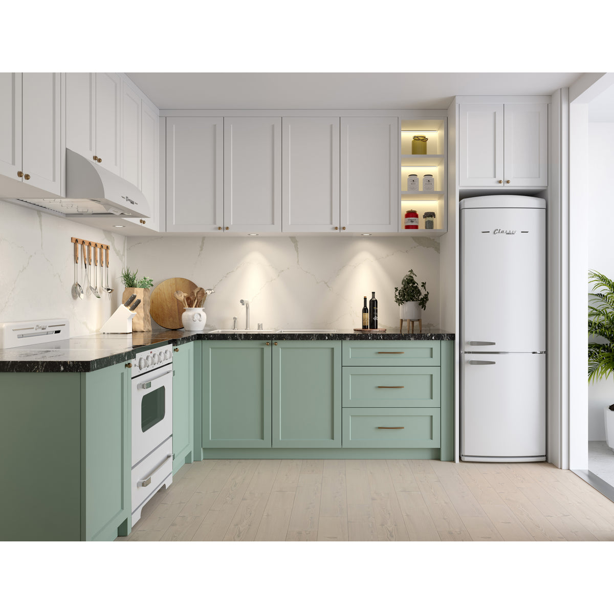 Réfrigérateur à congélateur inférieur sans givre ENERGY STAR Classic Rétro, 24 po, 11,7 pi3, blanc