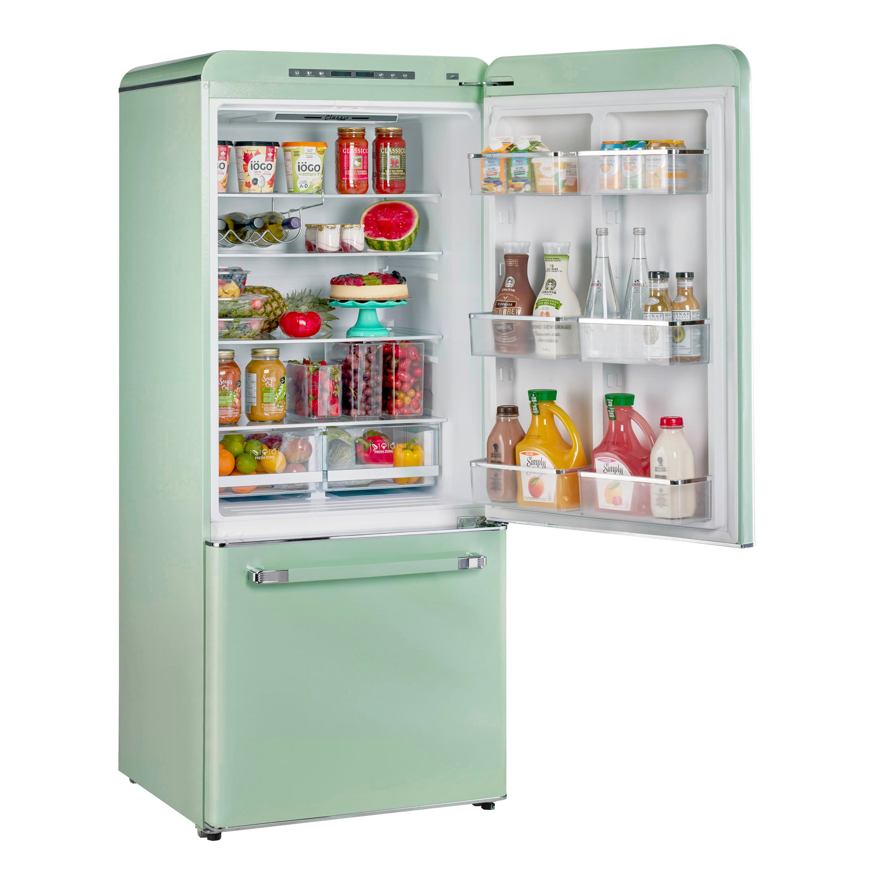 ★ FRIPIER_vintage_★ Classic Retro 30 in 17.7 cu. ft. Frost Free Retro Bottom Freezer