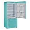 Classic Retro 30 in 17.7 cu. ft. Frost Free Retro Bottom Freezer Refrigerator in Ocean Mist Turquoise, ENERGY STAR