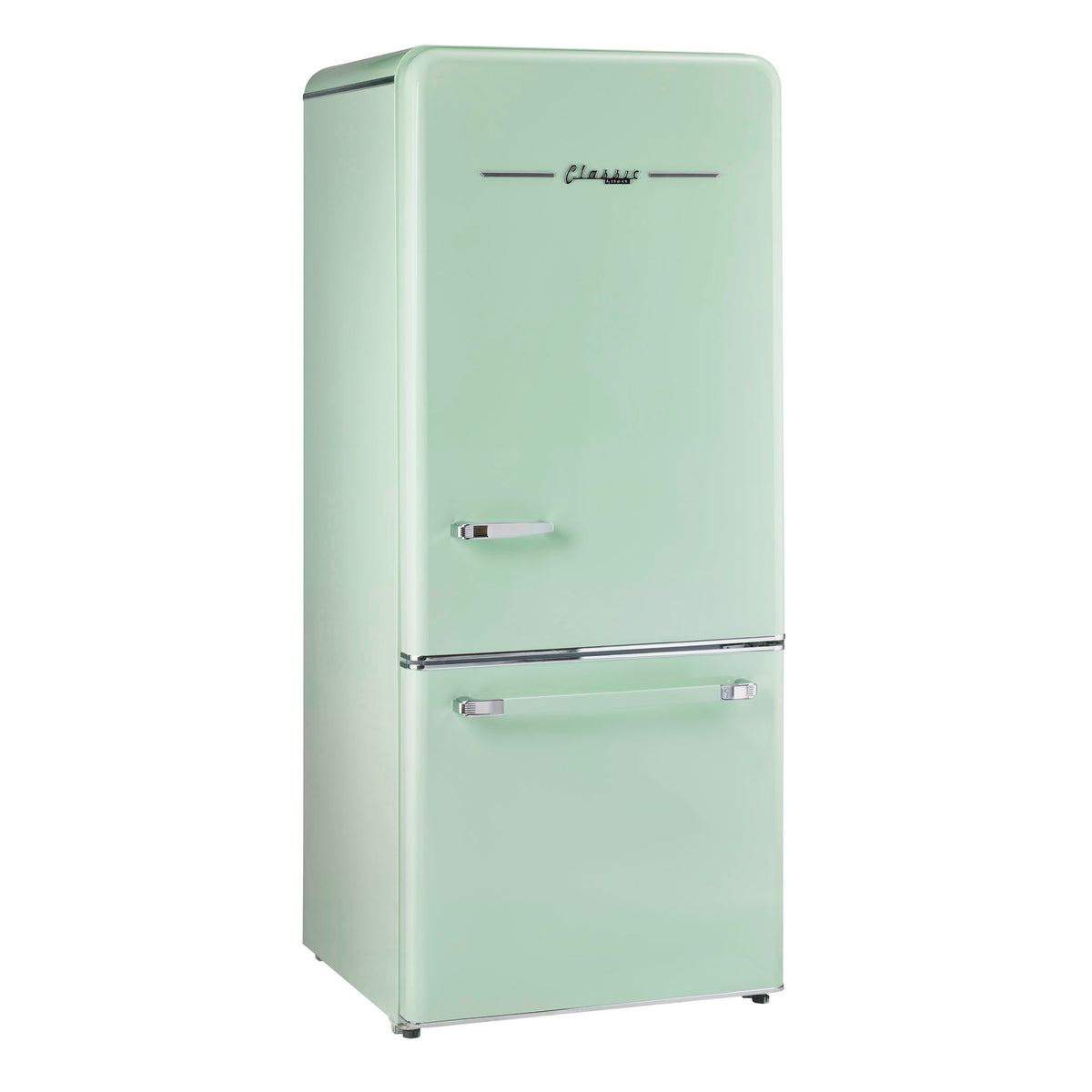 Classic Retro 30 in 17.7 cu. ft. Frost Free Retro Bottom Freezer Refrigerator in Summer Mint Green, ENERGY STAR