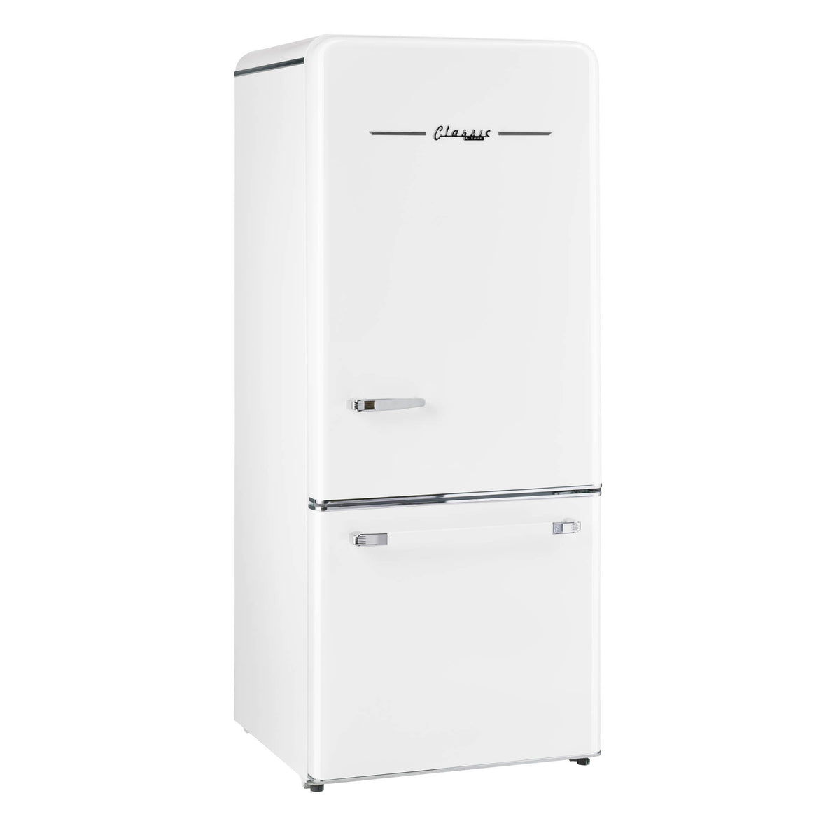 Classic Retro 30 in 17.7 cu. ft. Frost Free Retro Bottom Freezer Refrigerator in Marshmallow White, ENERGY STAR