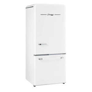 Classic Retro 30 in 17.7 cu. ft. Frost Free Retro Bottom Freezer Refrigerator in Marshmallow White, ENERGY STAR