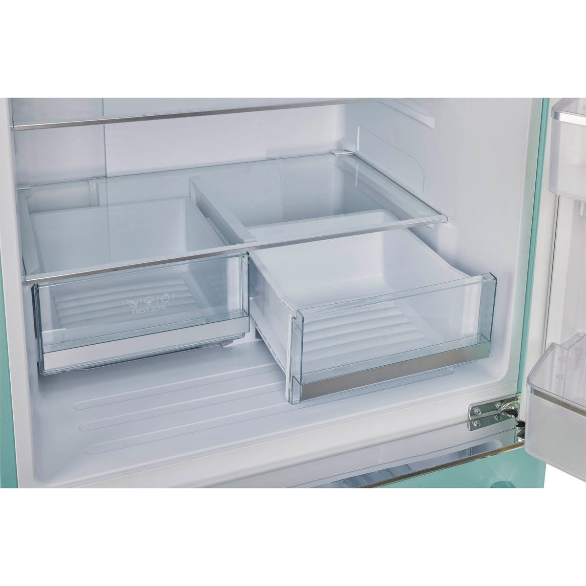 Classic Retro 30 in 17.7 cu. ft. Frost Free Retro Bottom Freezer Refrigerator in Ocean Mist Turquoise, ENERGY STAR