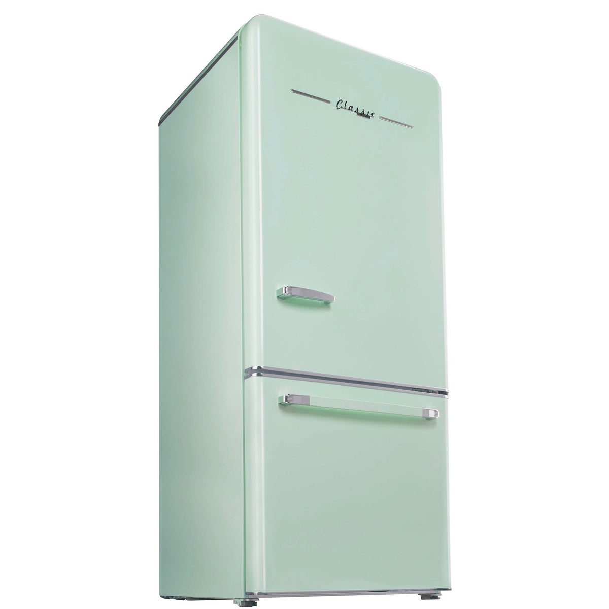 Classic Retro 30 in 17.7 cu. ft. Frost Free Retro Bottom Freezer Refrigerator in Summer Mint Green, ENERGY STAR