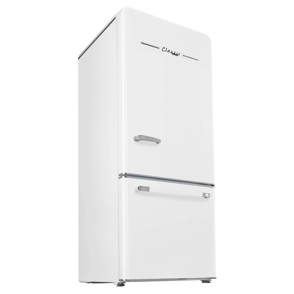 Classic Retro 30 in 17.7 cu. ft. Frost Free Retro Bottom Freezer Refrigerator in Marshmallow White, ENERGY STAR