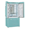 Classic Retro 36-inch 21.4 cu. ft. Frost Free French Door Counter Depth Refrigerator with Built-In Ice Maker in Ocean Mist Turquoise, ENERGY STAR®
