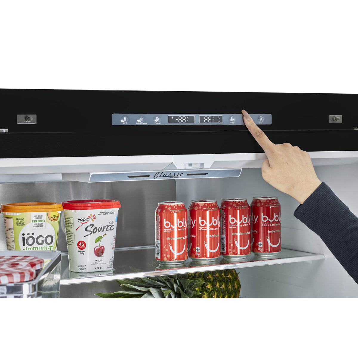Classic Retro 36-inch 21.4 cu. ft. Frost Free French Door Counter Depth Refrigerator with Built-In Ice Maker in Midnight Black, ENERGY STAR®