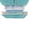 Classic Retro 36-inch 21.4 cu. ft. Frost Free French Door Counter Depth Refrigerator with Built-In Ice Maker in Ocean Mist Turquoise, ENERGY STAR®