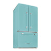 Classic Retro 36-inch 21.4 cu. ft. Frost Free French Door Counter Depth Refrigerator with Built-In Ice Maker in Ocean Mist Turquoise, ENERGY STAR®