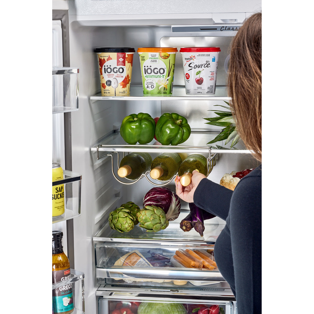 Classic Retro 36-inch 21.4 cu. ft. Frost Free French Door Counter Depth Refrigerator with Built-In Ice Maker in Marshmallow White - ENERGY STAR®