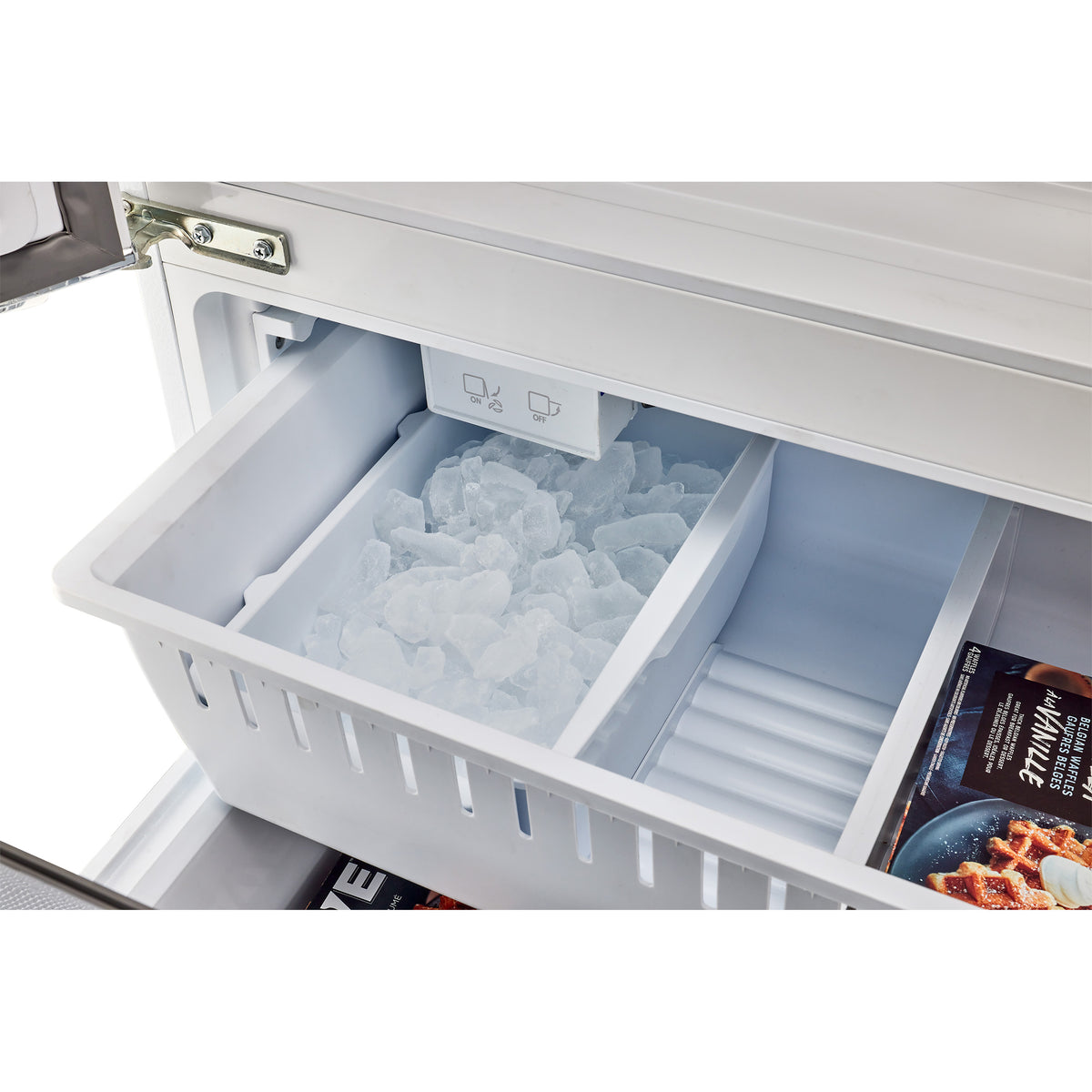 Classic Retro 36-inch 21.4 cu. ft. Frost Free French Door Counter Depth Refrigerator with Built-In Ice Maker in Marshmallow White - ENERGY STAR®
