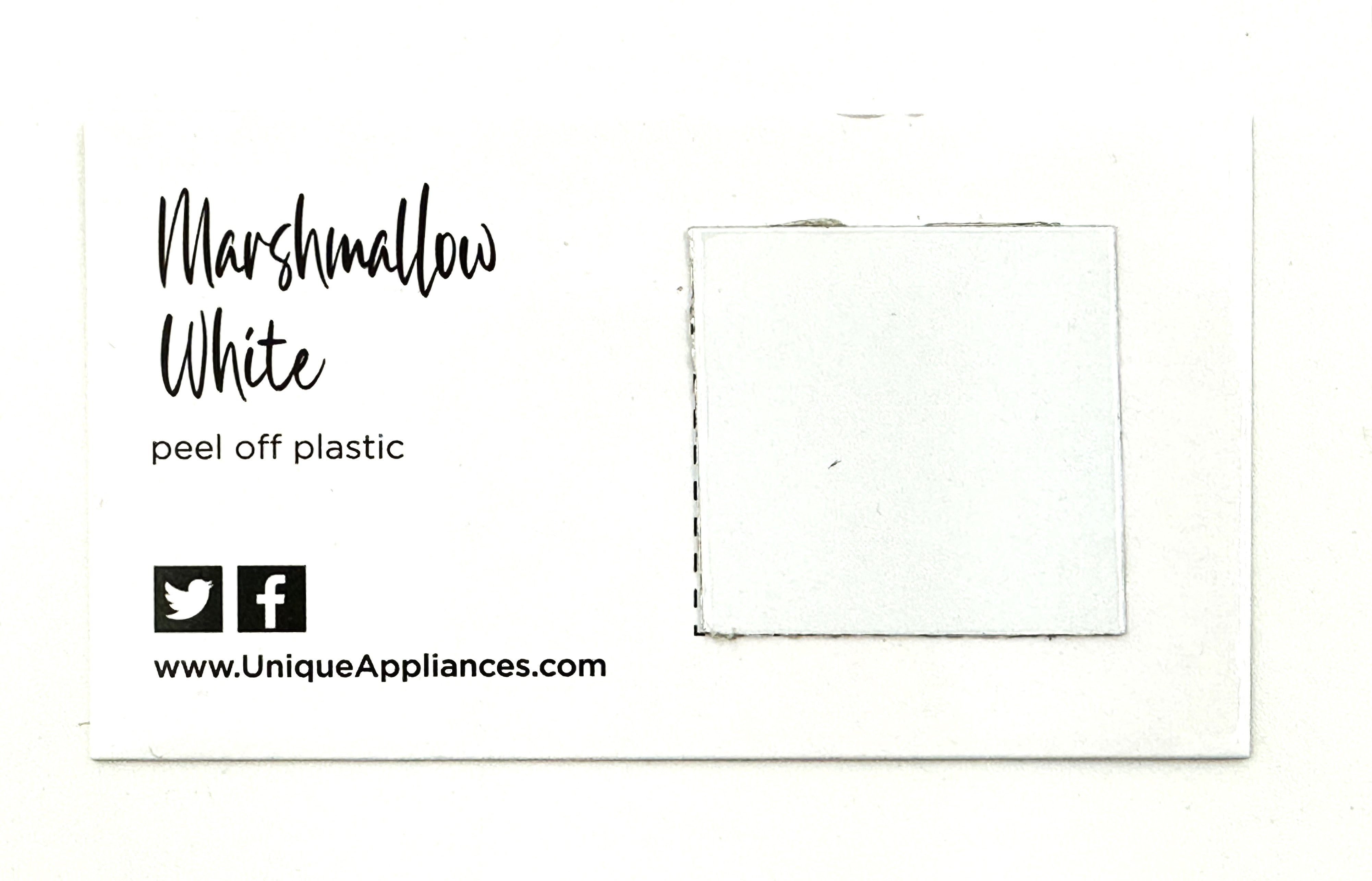 Colour swatch marshmallow white unique appliances