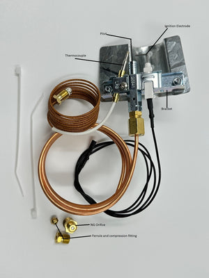 Pilot ODS Assembly (pilot, thermocouple, ignition needle, 0.2 mm NG Orifice & bracket) UGP-30G OF1; 20G OF1; 24G OF1; 30CR OF1