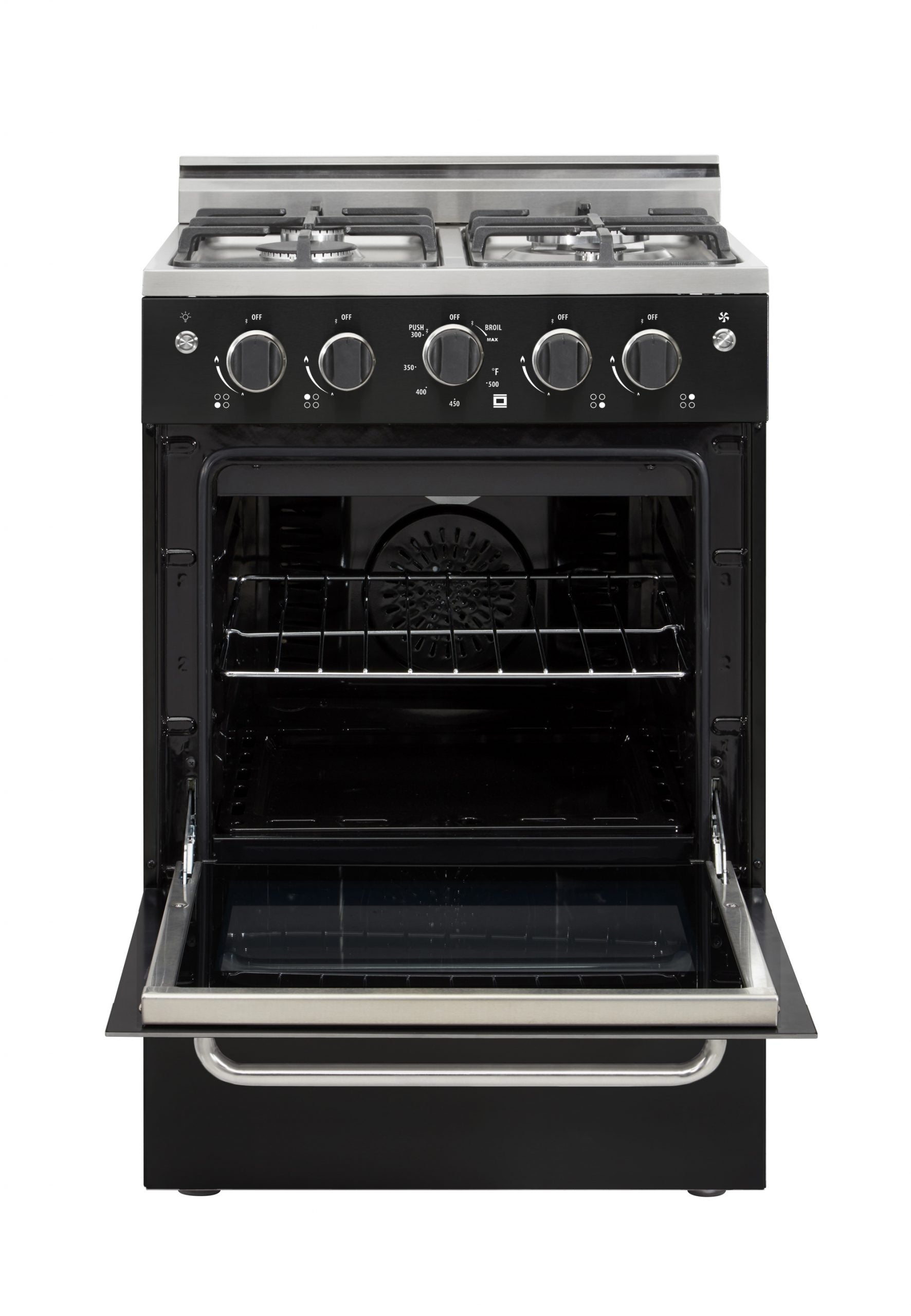 Unique Prestige 24 Black Convection Gas Range Electronic ignition