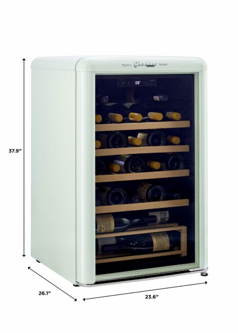 Refroidisseur électrique à vin pour 28 bouteilles - Vert menthe estival