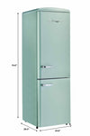 Réfrigérateur électrique à congélateur dans le bas de 12 pi³ - Turquoise brume marine