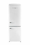 Classic Retro 23.8 In 11.7 Cu. Ft. Frost Free Retro Bottom Freezer Refrigerator In White Marshmallow, ENERGY STAR