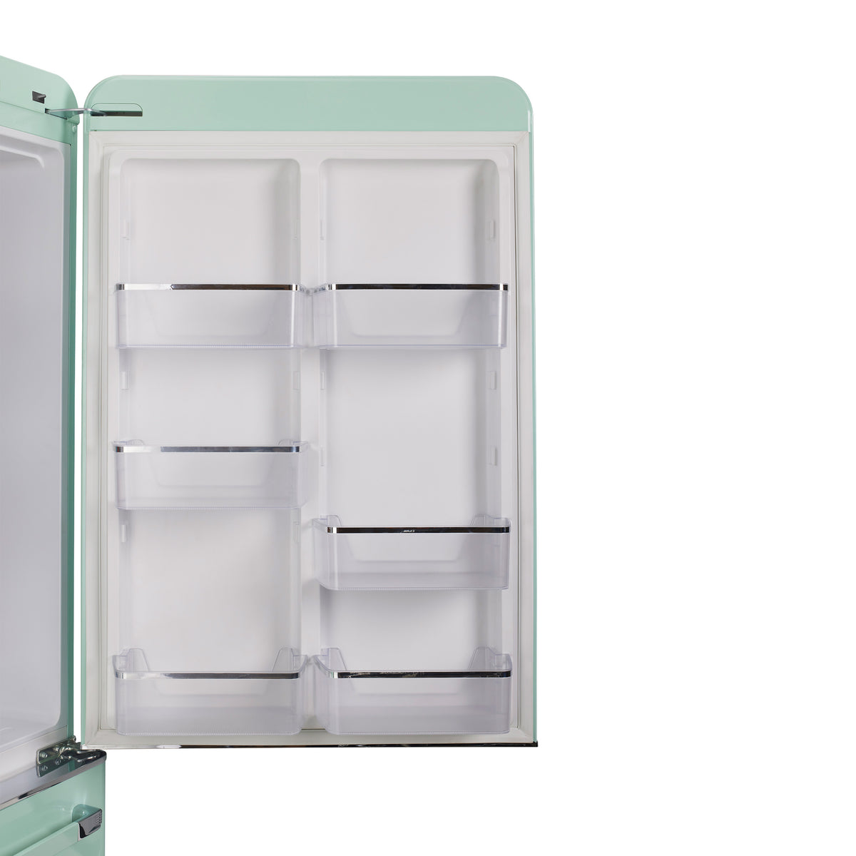 Classic Retro 30 in 17.7 cu. ft. Frost Free Retro Bottom Freezer Refrigerator in Summer Mint Green, ENERGY STAR