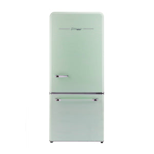 Classic Retro 30 in 17.7 cu. ft. Frost Free Retro Bottom Freezer Refrigerator in Summer Mint Green, ENERGY STAR