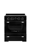 Unique 30' Classic Retro Induction Range Midnight Black